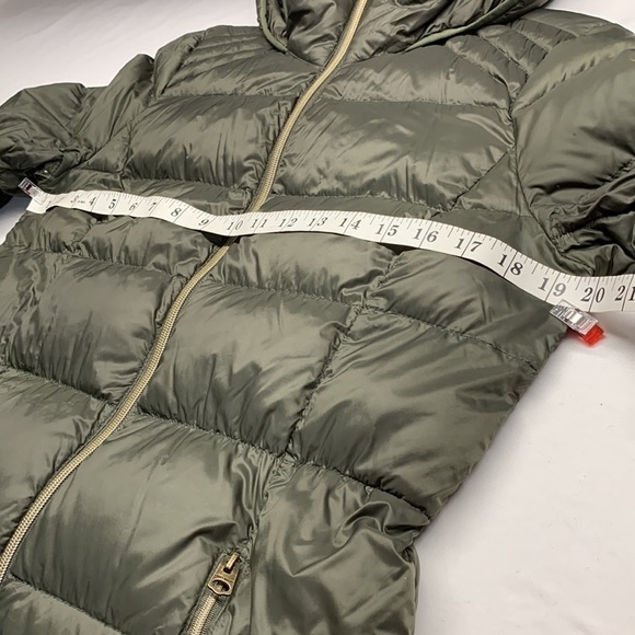 Lucky Brand Nylon Puffer Jacket w/ Hood Down Filled Colour Army Green Size Small - Picture 10 of 14